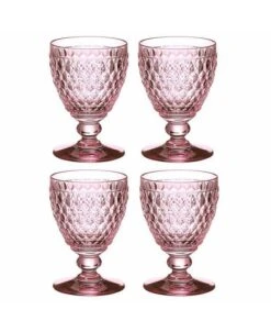 Villeroy & Boch Ston Rose Goblet, Set Of 4