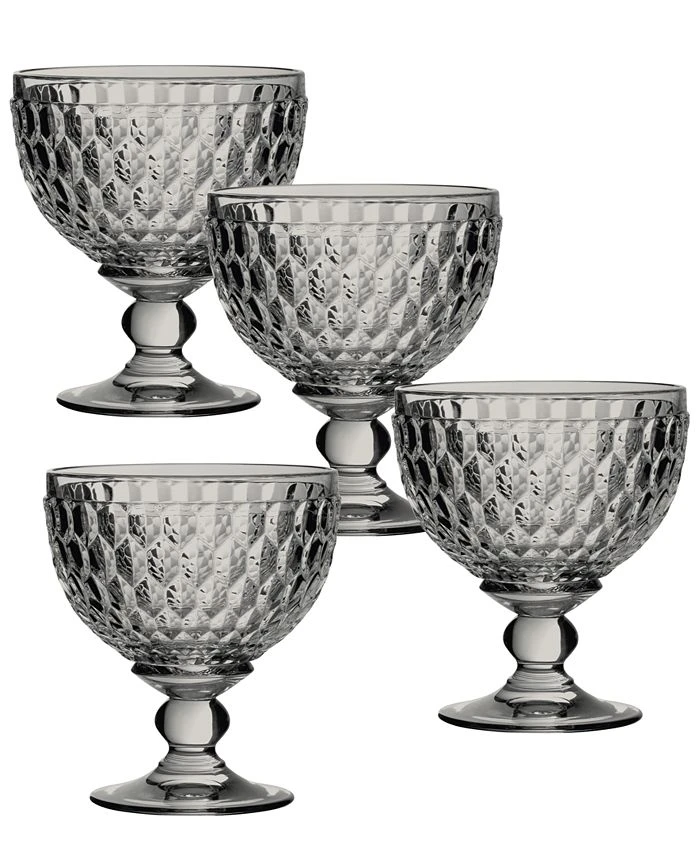 Villeroy & Boch Ston Smoke Crystal Dessert Bowl/ Champagne Glass, Set Of 4 3 Villeroy & Boch Ston Smoke Crystal Dessert Bowl/ Champagne Glass, Set Of 4