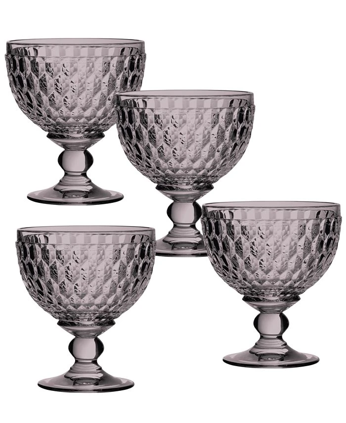 Villeroy & Boch Ston Rose Crystal Dessert Bowl/ Champagne Glass, Set Of 4 3 Villeroy & Boch Ston Rose Crystal Dessert Bowl/ Champagne Glass, Set Of 4