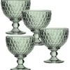 Villeroy & Boch Ston Green Crystal Dessert Bowl/ Champagne Glass, Set Of 4