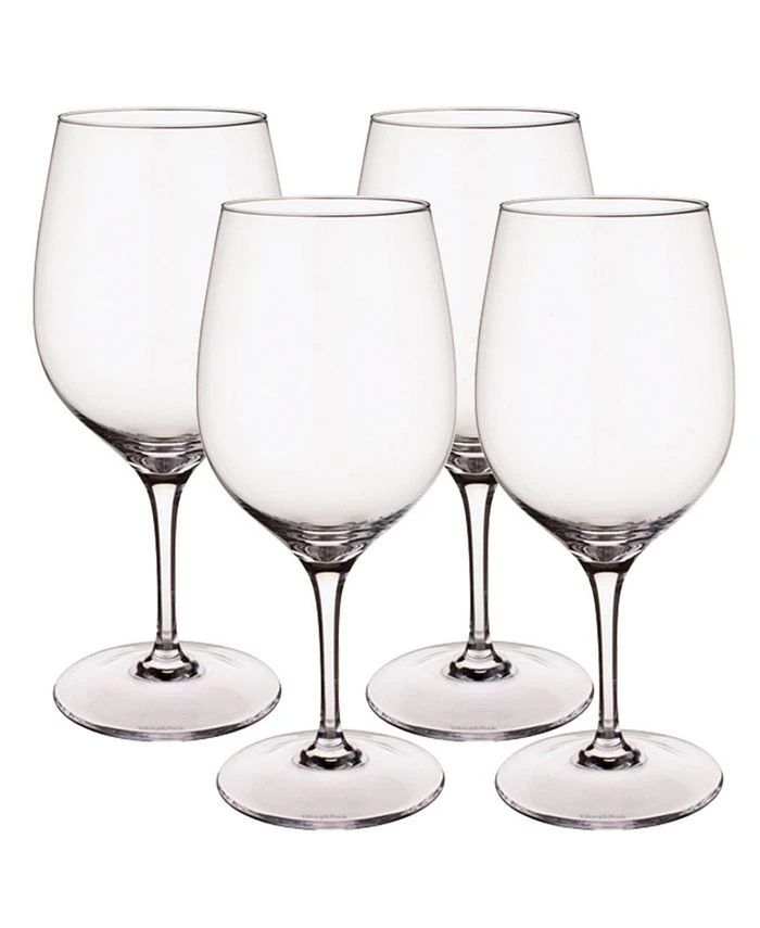 Villeroy & Boch Entrée Red Wine Claret Stems, Set Of 4 2 Villeroy & Boch Entrée Red Wine Claret Stems, Set Of 4