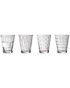 Villeroy & Boch Dressed Up Set Of Four 9oz Assorted Tumblers Home