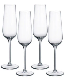 Villeroy & Boch Purismo Set Of Four 9oz Flutes Home