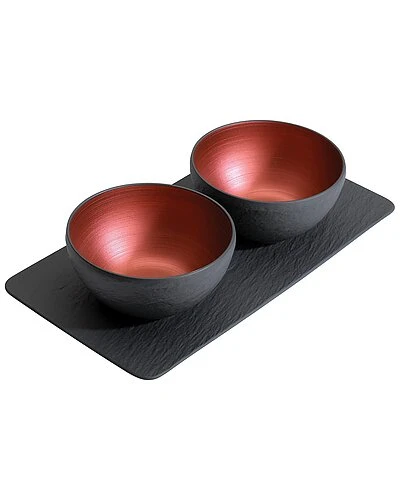 Villeroy & Boch Manufacture Rock Glow 3pc Condiment Set Home 3 Villeroy & Boch Manufacture Rock Glow 3pc Condiment Set Home