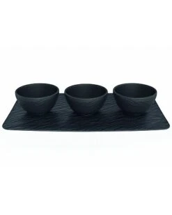 Villeroy & Boch Manufacture Rock Dip Bowls & Tray Set Home