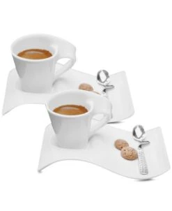Villeroy & Boch New Wave Caffe Set Of 2 Espresso Cups And Saucers
